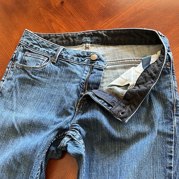 Simply Vera Vera Wang Size 6 Blue Stretch Denim Jeans Bootcut Westerncore - Picture 5 of 10